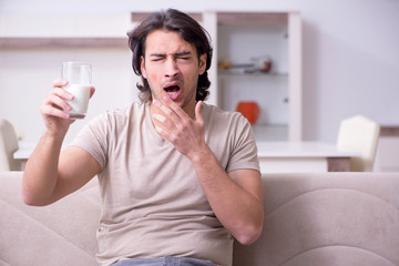 Young man suffering from allergy 