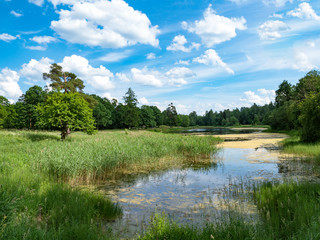 An old city Park with a lake