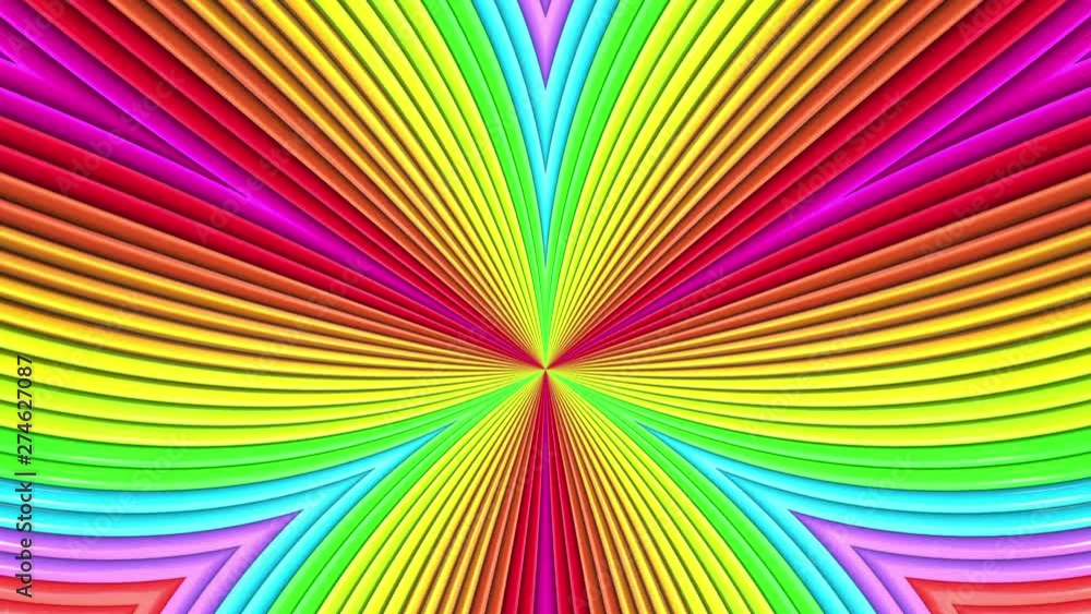 Poster rainbow colors abstract stripes, background in 4k with bright shiny paint. smooth seamless animation