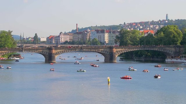 Prague, River Vltava, Paddle Boats