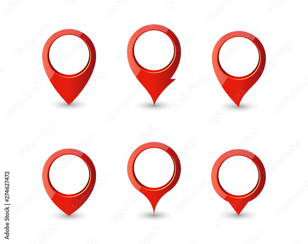 Poster set of various points on the map for web sites