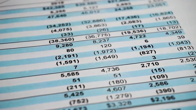 Finance statement report pf balance sheet of company. Analyzing money balance. Expenditure and revenue, profit statistics