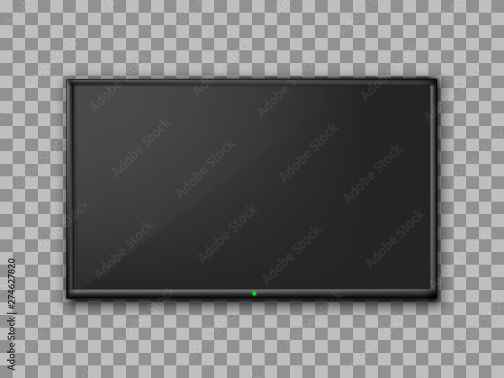 Poster realistic tv screen. empty tv frame transparent background. modern stylish lcd monitor, led type. bl