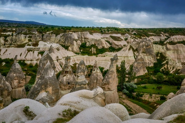 Fototapeta na wymiar Rock town, Cappadocia, a historical land located in the north-east of Turkey.
