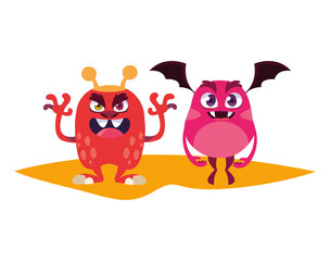 funny monsters comic characters colorful