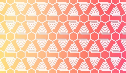Design Pattern With Abstract Modern Ornament. Triangles Style. Gradient Background Bright Colors. For Soft Banner Template. Vector Illustration. Idea For Your Business