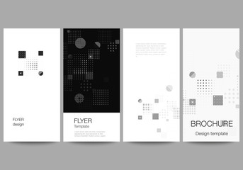 The minimalistic vector illustration of the editable layout of flyer, banner design templates. Abstract vector background with fluid geometric shapes.