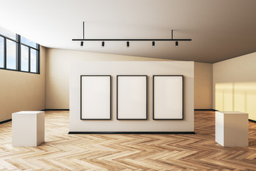 Contemporary gallery with banner