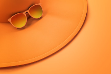 Fototapeta Orange hat and sunglasses obraz