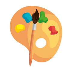 paint colors pallette with brush