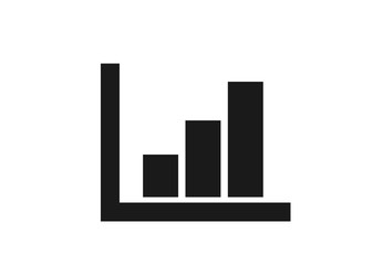 bar chart icon with growing trend - obrazy, fototapety, plakaty