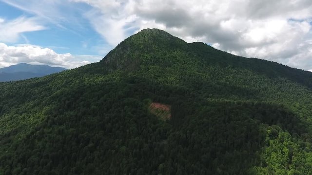 Aerial view of the mountain "Chernogor " (Sleeping Circassian). Krasnodar region
