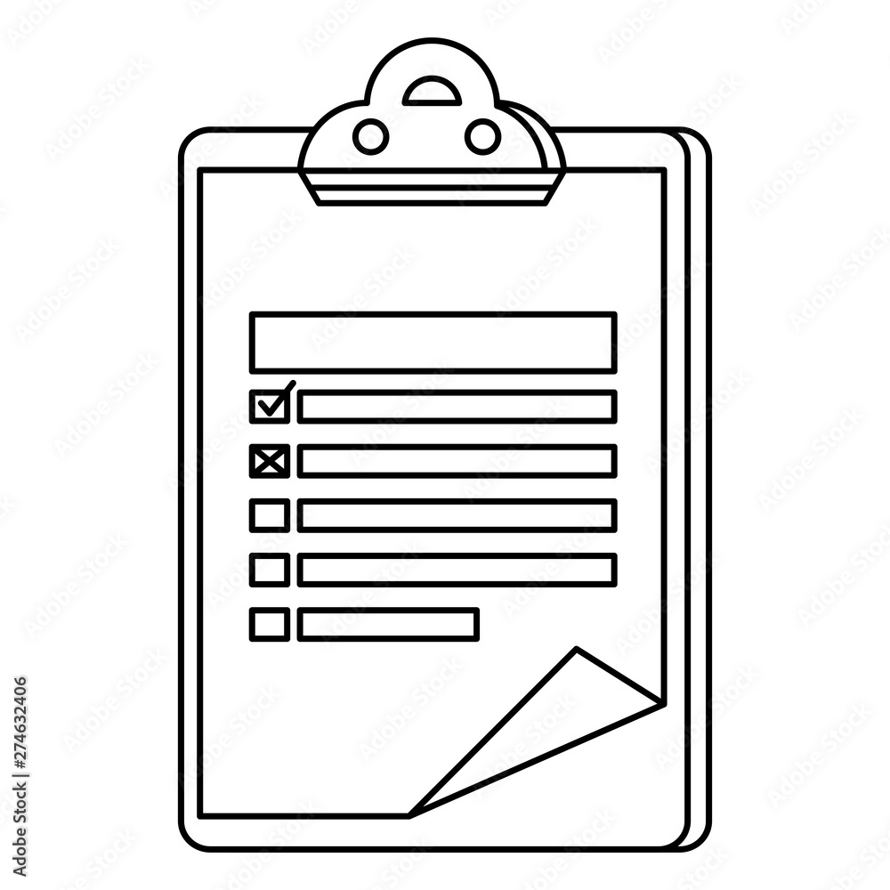 Sticker checklist clipboard document isolated icon