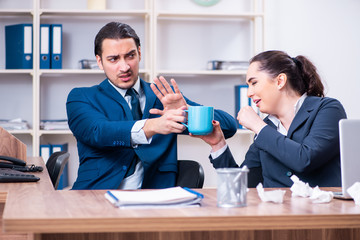 Two employees suffering at workplace 