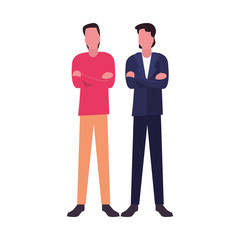 two men avatars on white background