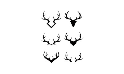 deer antlers logo set