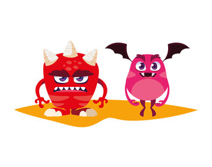 funny monsters comic characters colorful