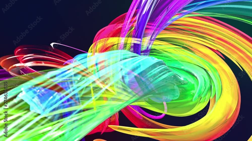 Poster abstract lines in motion as seamless creative background. colorful stripes twist in a circular forma