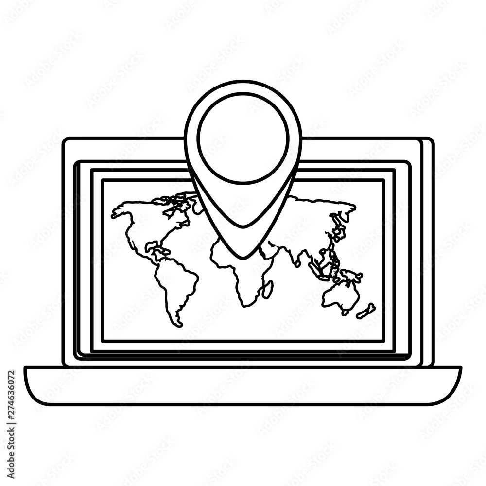 Poster laptop computer with delivery service app