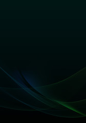 Abstract background waves. Black, green and blue abstract background for wallpaper oder business card
