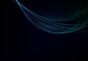 Abstract background waves. Black, green and blue abstract background for wallpaper oder business card