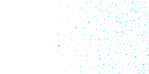 Blue, cyan, turquoise glitter stars confetti