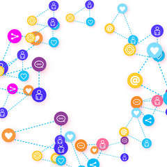 Social media marketing, Communication concept.