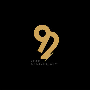 92 Year Anniversary Celebration Vector Template Design Illustration