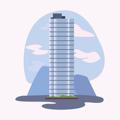 skyscraper urban futuristic building scene