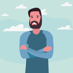 man portrait character outdoor icon vector ilustration