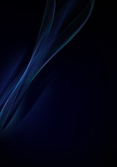 Abstract black background with blue dynamic lines for business cards or wallpaper