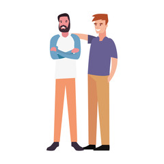 two men avatars on white background