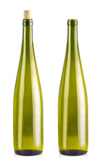 The empty  bottle for  wine isolated on white background