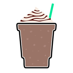 Isolated frappe with a straw icon - Vector