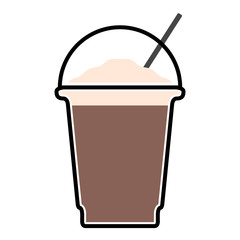 Isolated frappe with a straw icon - Vector