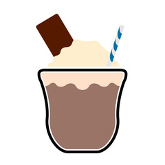Isolated frappe with a straw icon - Vector