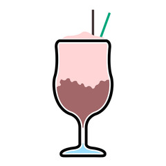 Isolated frappe with a straw icon - Vector