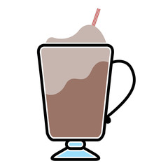 Isolated frappe with a straw icon - Vector