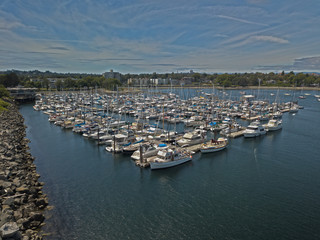 Fototapeta na wymiar Oak bay marina docked boats