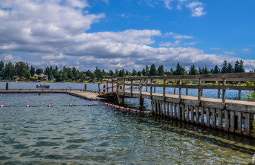 Fototapeta na wymiar Angle Lake Park in SeaTac, Washington USA