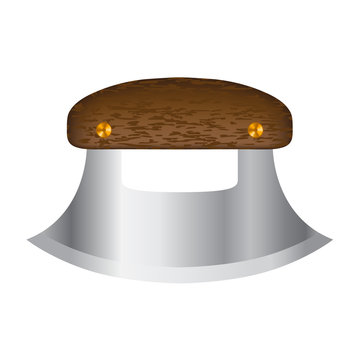 Ulu Pizza Cutter Slicer Knife Blade Vector Graphic Icon Illustration