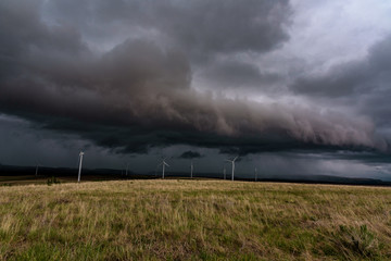 storm clouds over the field