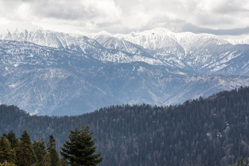 mountain panorama snow covered mountain
