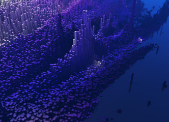 Beautiful 3D graphics, 3D synthetic solid graphics, mountains