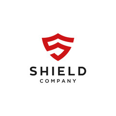S letter initial for shield vector logo design
