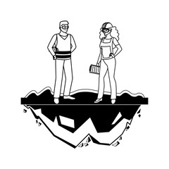 couple of builders constructors workers characters