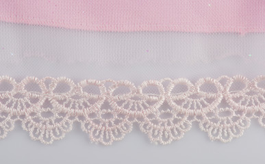 White laces close up view