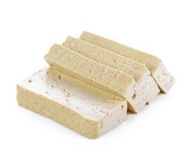 tofu cheese on white background