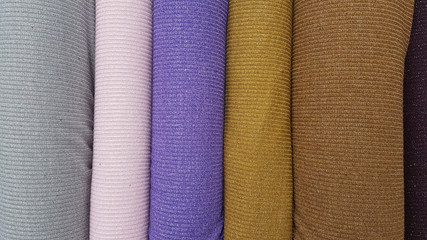 Fototapeta na wymiar stack of colorful fabrics