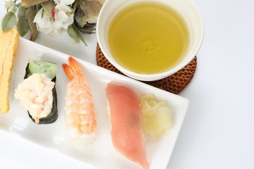 Fototapeta na wymiar Japanese food, assorted gourmet sushi